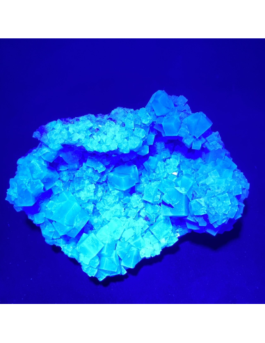 Emerald  green, gem fluorescent fluorite -  Diana Maria Mine, England