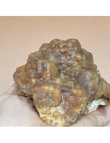 Smithsonite epimorph on calcite, San Giovanni mine, Sardinia, Italy