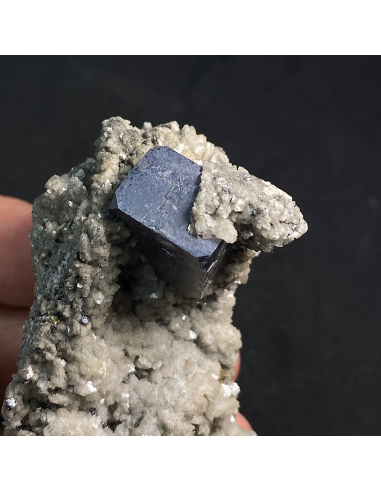 Cubic galena on calcite - Sweetwater mine, Missouri, USA