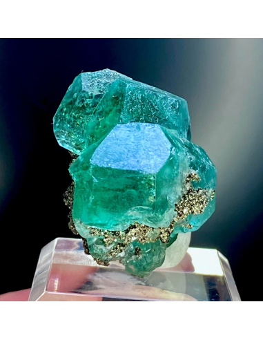 NEW FIND ! Fluorite over Pyrite - Huanzala, Peru